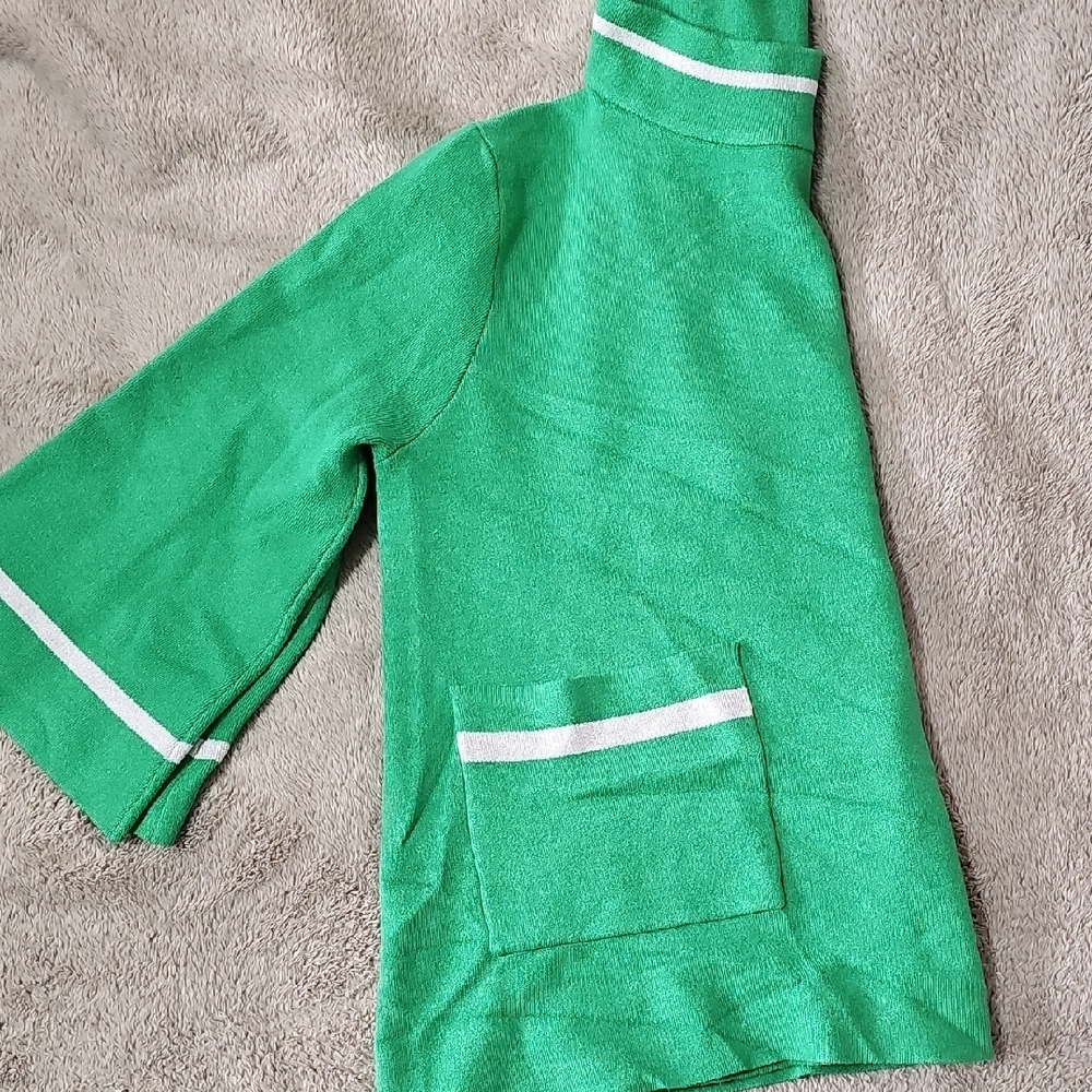 Fate Green Cowl Neck Sweater with White Accents